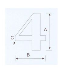 4 Kabartma Rakam Paslanmaz, 316 Kalite
