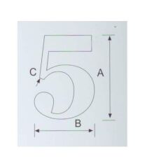 5 Kabartma Rakam Paslanmaz, 316 Kalite