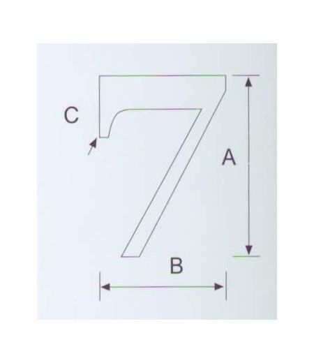 7 Kabartma Rakam Paslanmaz, 316 Kalite