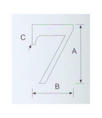 7 Kabartma Rakam Paslanmaz, 316 Kalite