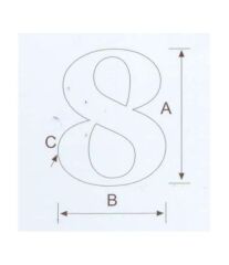 8 Kabartma Rakam Paslanmaz, 316 Kalite