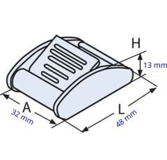 316 Kalite Paslanmaz Krom Mandallı Kayış Tokası - 25 mm