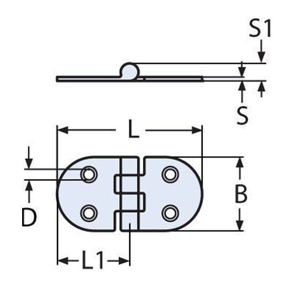 Kısa - Kısa Siyah Plastik Menteşe