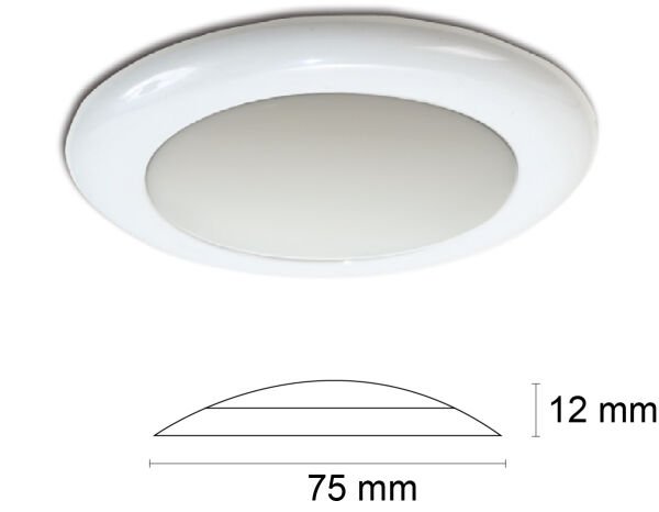 UFO Slim Tip Beyaz Gövdeli Led Gömme Tavan Lambası 75x12