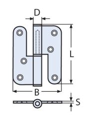 100 x 80 SAĞ Paslanmaz Ayrılabilir Kapı Menteşe