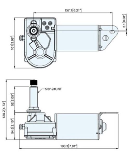 TMC 24V 51mm Şaftlı Marin Silecek Motoru (Ağır Hizmet)