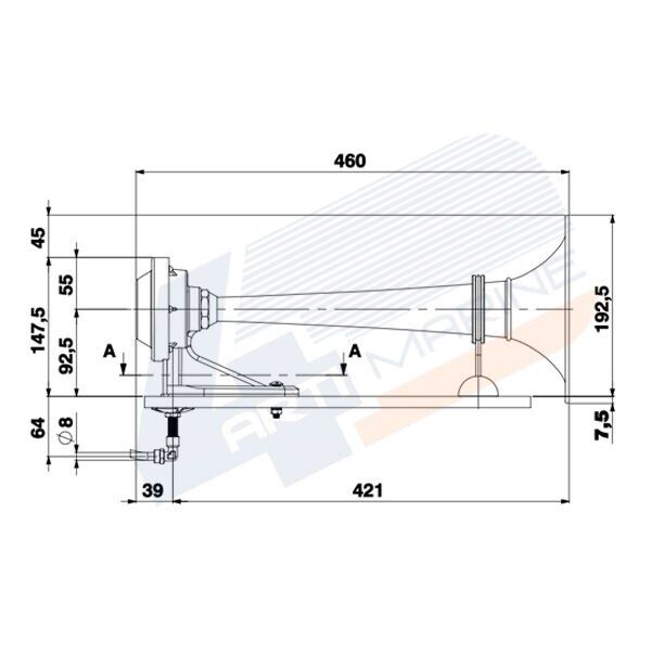 Marco PW2 Kompresörlü Marin Korna - 12V / 25A (Ağır Hizmet)