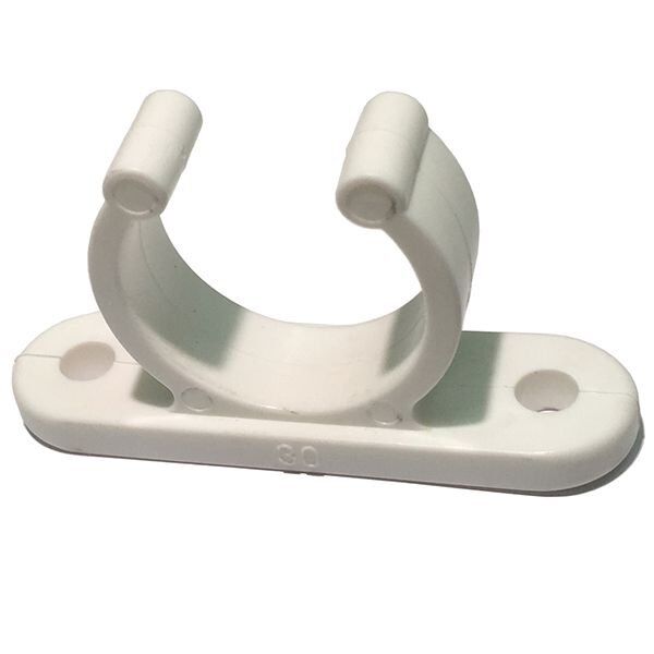 25mm Ay Klips, Esnek boru tutucu Beyaz
