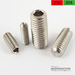 5mm Paslanmaz Setskur Çeşitleri, (Kafasız alyan) DIN916