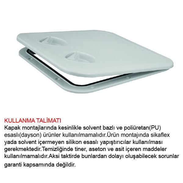 Kare Plastik Güverte Kapağı / Marine Hatch (380x380 mm)