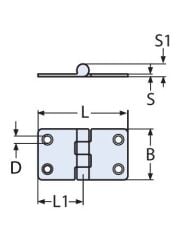 38 x 38, Paslanmaz Menteşe