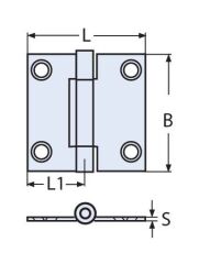 50 x 50, Paslanmaz Menteşe