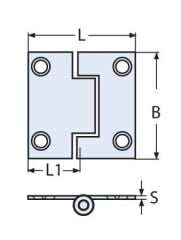 50 x 50, Paslanmaz Menteşe