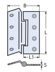 152 x 76, 316 Kalite Paslanmaz Menteşe