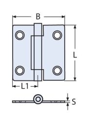 75 x 70, 316 Kalite Paslanmaz Menteşe