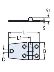68 x 38, Paslanmaz Menteşe