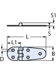 110 x 38, Paslanmaz Menteşe