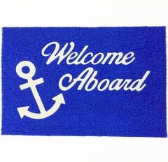 40*60Cm Welcome Paspas, Pvc Mavi