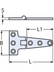 197 X 98, 316 Kalite Paslanmaz Menteşe
