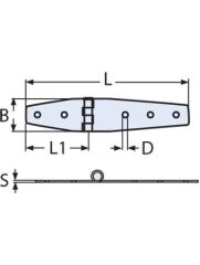 135 x 27, Paslanmaz Menteşe