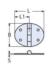 67 x 48, Paslanmaz Menteşe