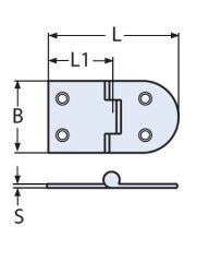 70 x 38, Paslanmaz Menteşe