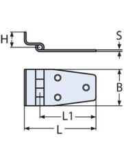65 x 38, Paslanmaz  Menteşe