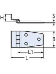 65 x 38, Paslanmaz  Menteşe