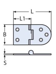 76 x 40, 316 Kalite Paslanmaz  Menteşe