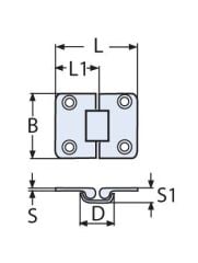 52 x 42, 316 Kalite Paslanmaz  Menteşe
