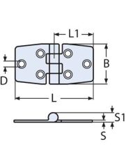 74 x 40 Kapaklı, 316 Kalite Paslanmaz  Menteşe