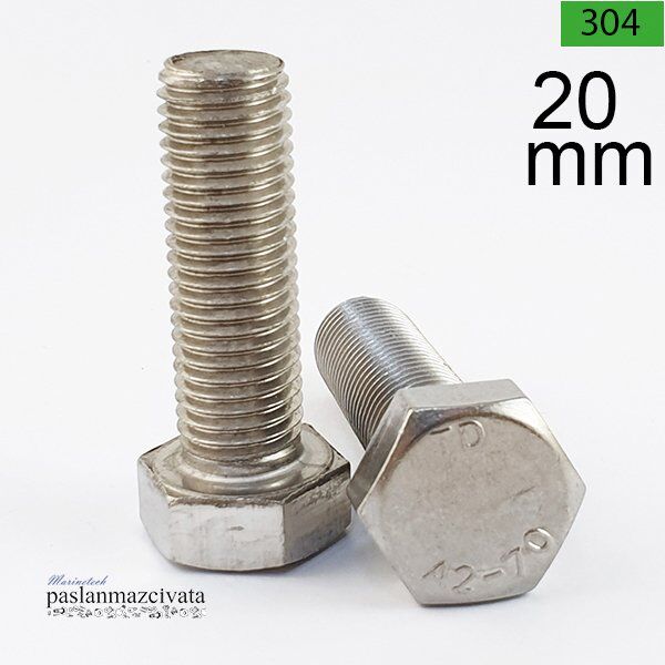 M20 Paslanmaz Civata Çeşitleri DIN933 / DIN931