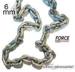 M6, 1 Metre Kalibre Zincir Galvaniz, DIN766, Tekne Irgat zinciri