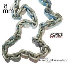 M8, 1 Metre Kalibre Zincir Galvaniz, DIN766, Tekne Irgat zinciri
