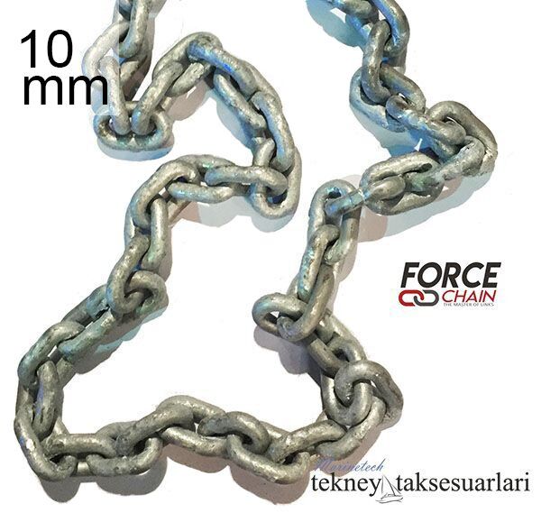 M10, 1 Metre Kalibre Zincir Galvaniz, DIN766, Tekne Irgat zinciri