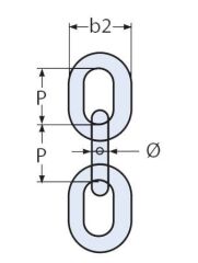 M10, 1 Metre Kalibre Zincir Galvaniz, DIN766, Tekne Irgat zinciri