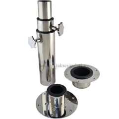 Gömme 3 Kademeli Teleskopik Paslanmaz Masa Ayağı