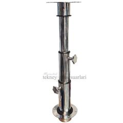 Gömme 3 Kademeli Teleskopik Paslanmaz Masa Ayağı