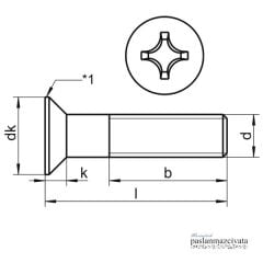 M4 Paslanmaz Yıldız Havşa Baş Vida Çeşitleri (YHB) DIN965