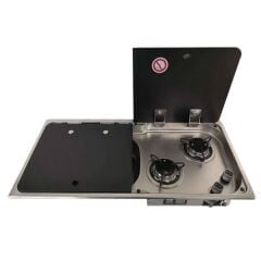 NAVY LOAD İki Cam Kapaklı İki Ocaklı Sol Evye