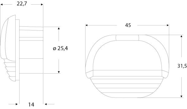 Merdiven lambası kırmızı led (12/24V)