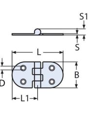 Paslanmaz Menteşe, 118 x 38