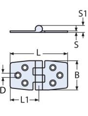 Paslanmaz Menteşe, 76 x 38,