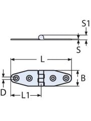 Paslanmaz Menteşe, 25 x 92