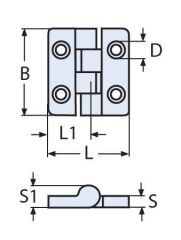 Paslanmaz Menteşe, 20 x 25