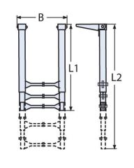 3 Basamaklı Geniş Teleskopik Merdiven  316 Kalite