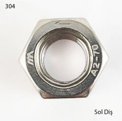 Paslanmaz  SOL DİŞ Somun Çeşitleri DIN934