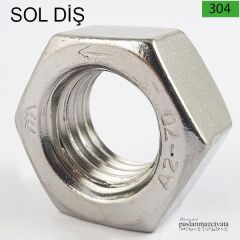 Paslanmaz  SOL DİŞ Somun Çeşitleri DIN934