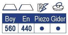 Smev 8003 serisi üç gözlü, gazlı gömme ocak