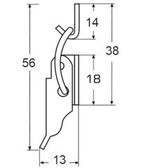 56 X 36 mm, Paslanmaz Mandallı Kilit